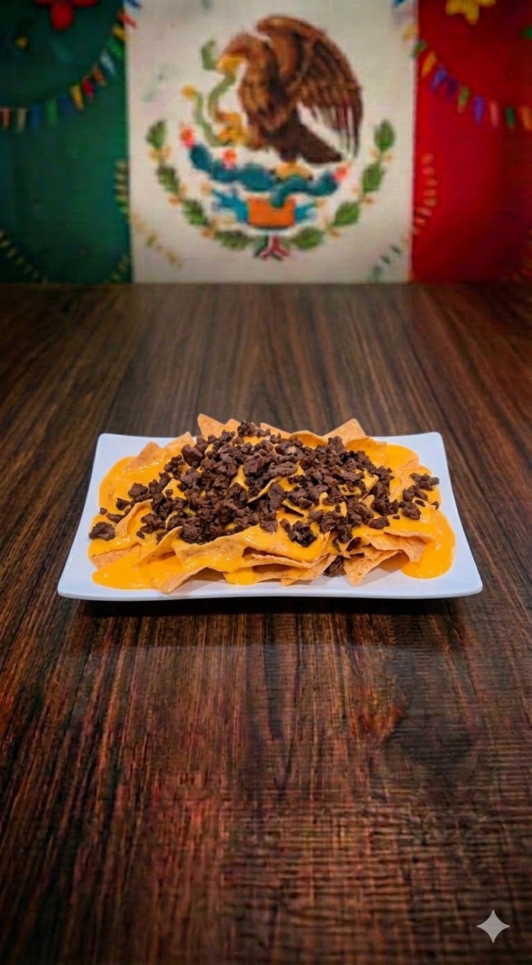 Nachos con Queso y Carne